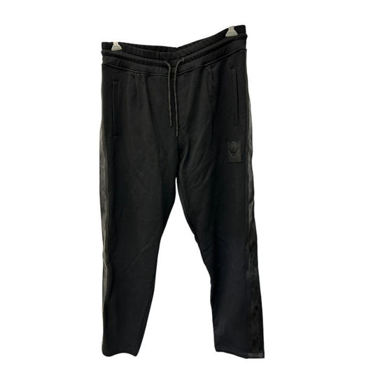 EMPORIO ARMANI エンポリオアルマーニ パンツ メンズ スウェット ロゴ サイドライン ブラック XS 3H1PG5 1JPHZ ボトムス ズボン 中古 W1