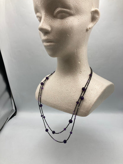 天然石 2連 ネックレス 中古 D4