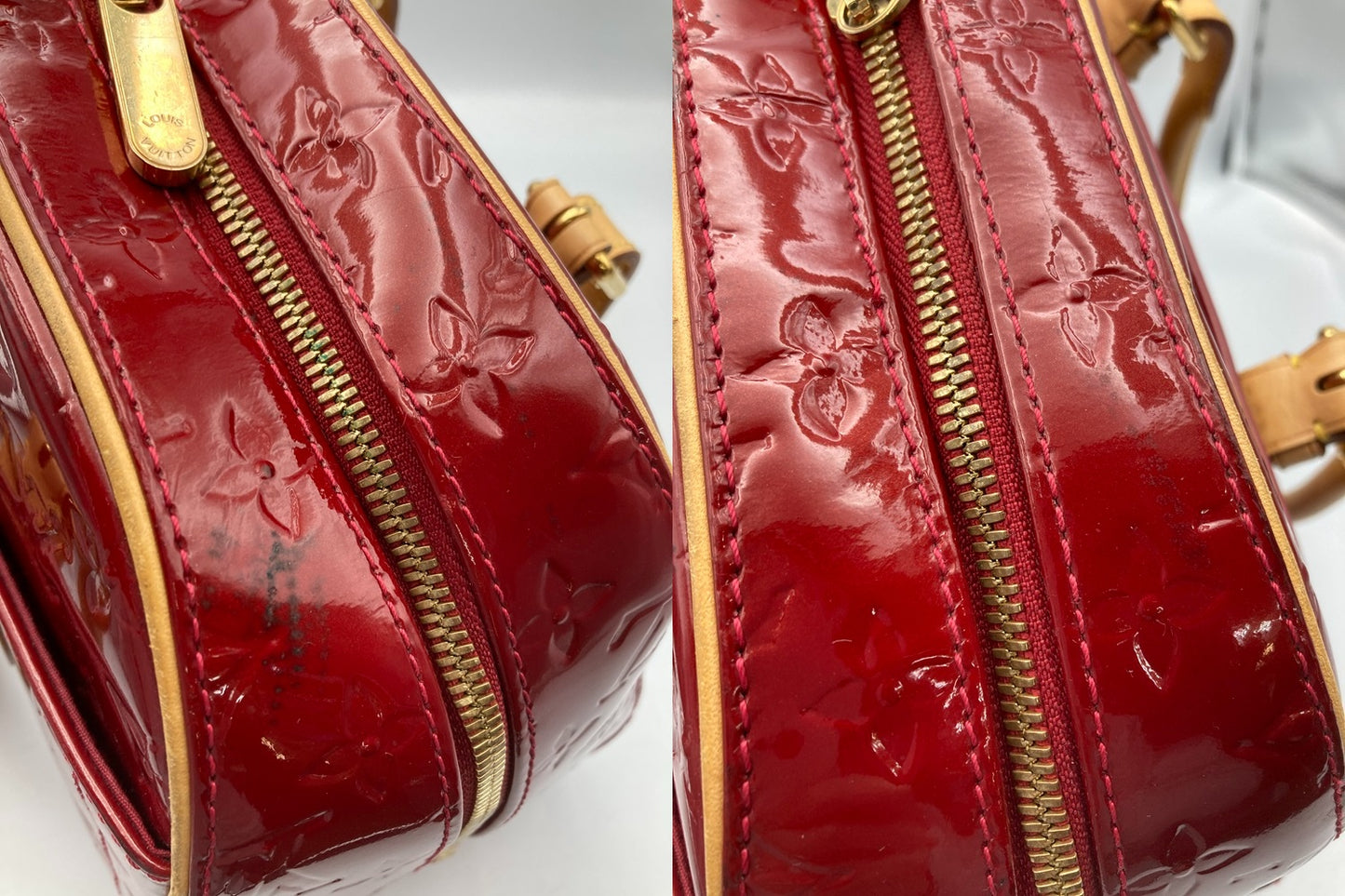 LOUIS VUITTON ルイヴィトン ヴェルニ サミットドライブ トートバッグ ポムダムール M93513 中古 D4