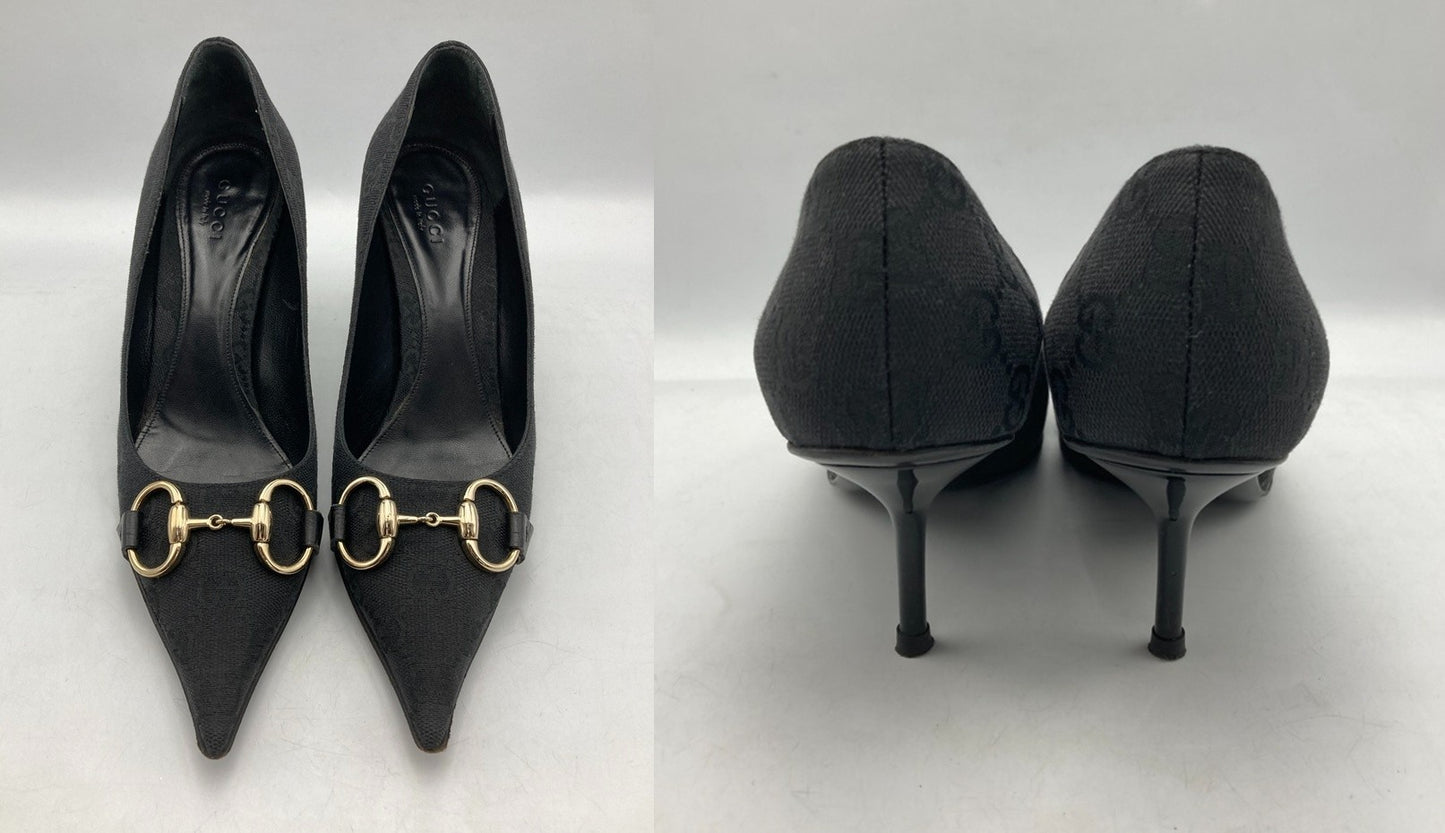 GUCCI グッチ オリジナルGG ホースビット ポインテッドトゥ パンプス 138530 サイズ35 1/2 中古 D4