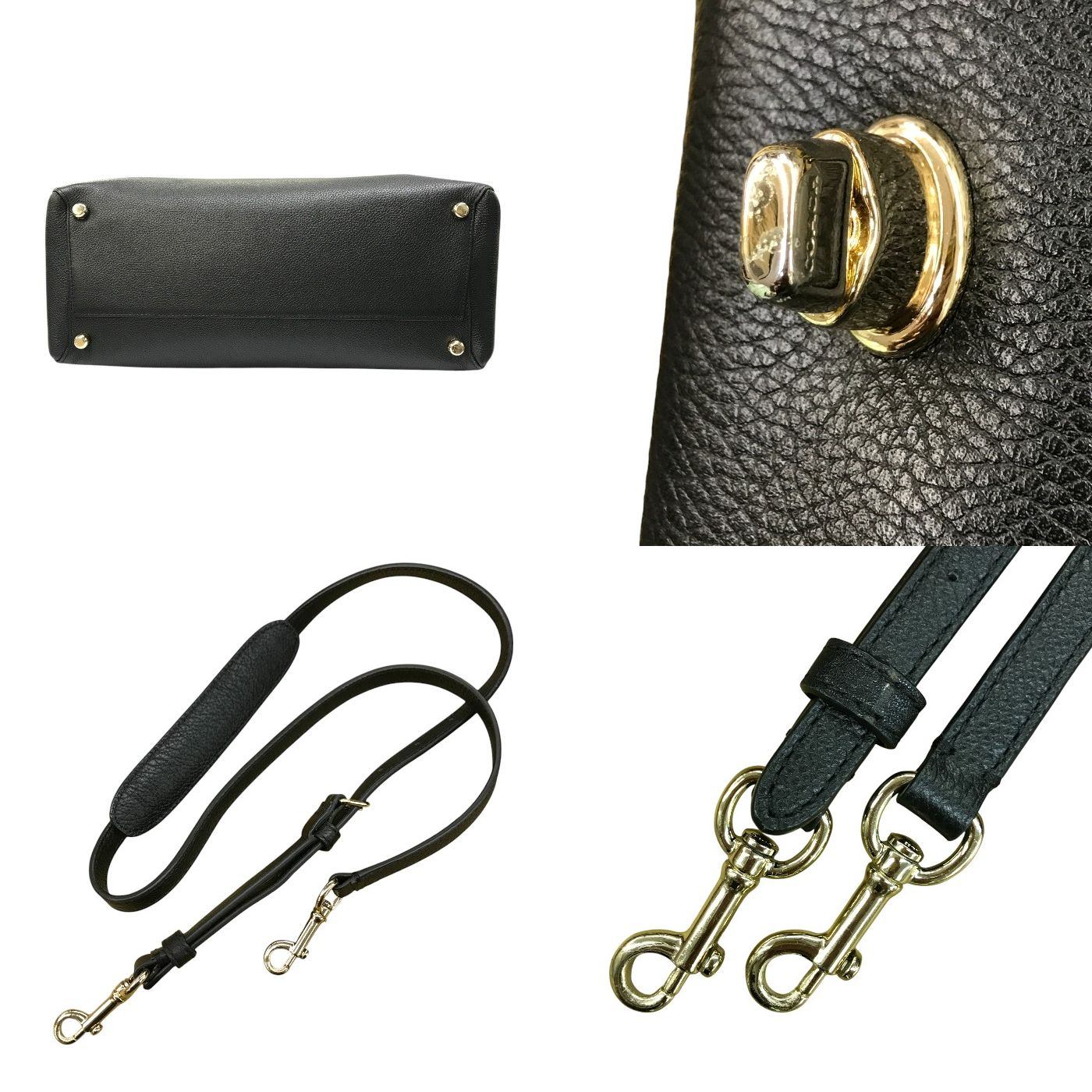 COACH コーチ ハンドバッグ レディース レザー 2way 斜め掛け ショルダー ターンロック ブラック 33731 中古 T1