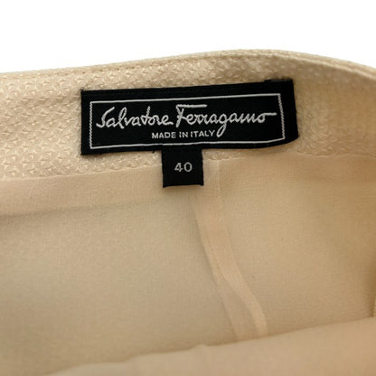 salvatore Ferragamo サルヴァトーレ フェラガモ タイト スカート 40 レディース ブランド おしゃれ フェミニン ホワイト 中古 W４