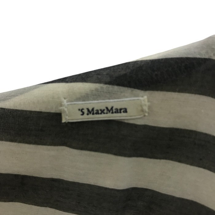 'S MaxMara エスマックスマーラ ワンピース レディース ノースリーブ ボーダー ホワイト/グレー 38サイズ 23922131326 夏 かわいい ロング 中古 KW1