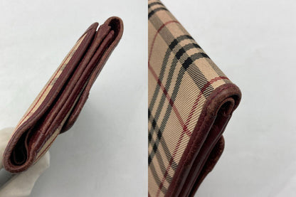 BURBERRY バーバリー チェック柄 Wホック 2つ折り財布 中古 D4