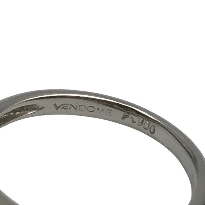 ヴァンドーム青山 Pt900 ダイヤモンド0.18ct リング レディース プラチナ フラワーモチーフ マーキスカット 7号 中古 T1