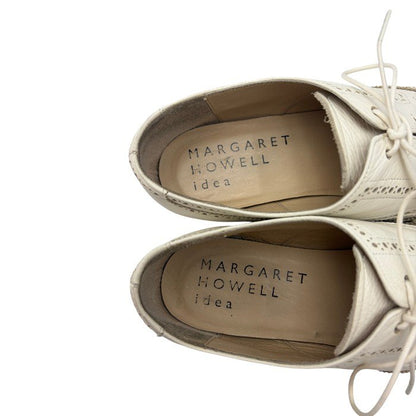 MARGARET HOWELL idea マーガレットハウエル レディース ウイングチップ 23cm レザー 靴 シューズ ホワイト おしゃれ 中古 W４