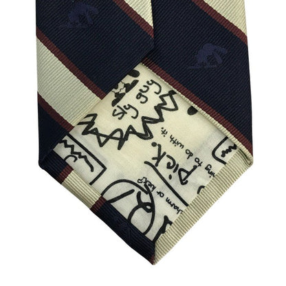 J.PRESS × ディズニー OSWALD ネクタイ メンズ シルク レジメンタル オズワルド・ザ・ラッキー・ラビット ネイビー 中古 T1