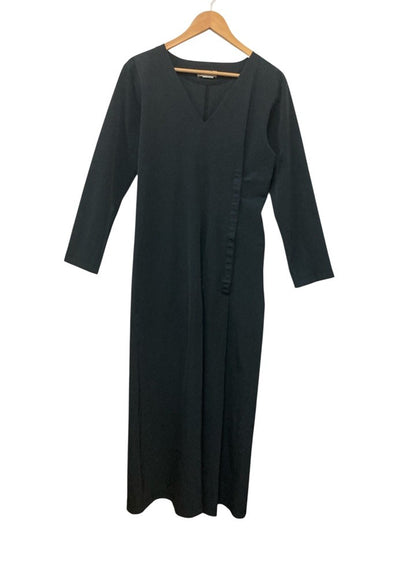 ISSEY MIYAKE イッセイミヤケ ナイロン Vネック ワンピース 長袖 IM14FH004 サイズ3 中古 D4