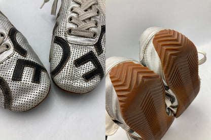 DOLCE＆GABBANA ドルチェ＆ガッバーナ メッシュレザー スニーカー サイズ38 中古 D4