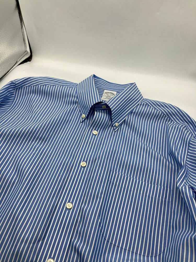 Brooks Brothers 346 ブルックスブラザーズ ボタンダウン ストライプ 長袖シャツ スリムフィット サイズ16 1/2 中古 D4