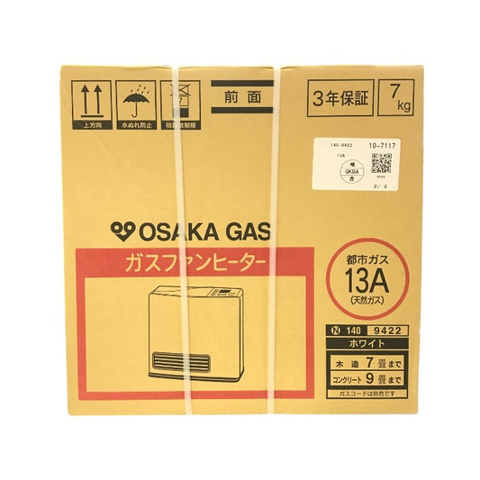 大阪ガス ガスファンヒーター ホワイト 都市ガス用 13A 木造7畳/コンクリート9畳まで eco model 140-9422 中古 T1