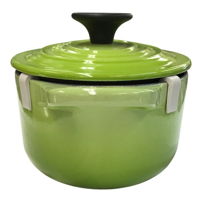 LE CREUSET ル・クルーゼ ココット オーバル 両手鍋 0.9L 楕円 ホーロー 鋳物 IH オーブン 直火 グリーン 中古 T1