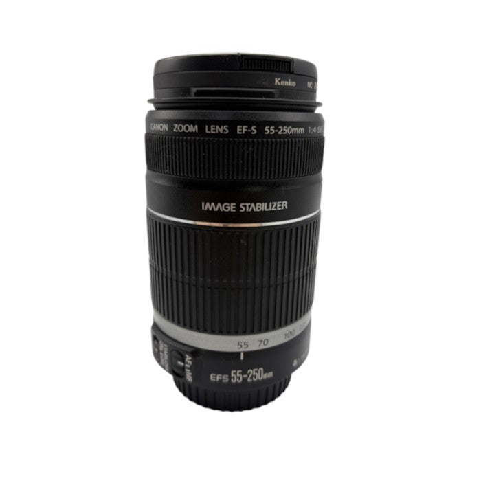 ジャンク品 Canon キヤノン 望遠ズームレンズ EF-S 55-250mm 1:4-5.6 IS カメラ用品 ズーム 撮影 カメラ用品 ズーム 撮影 中古 W４