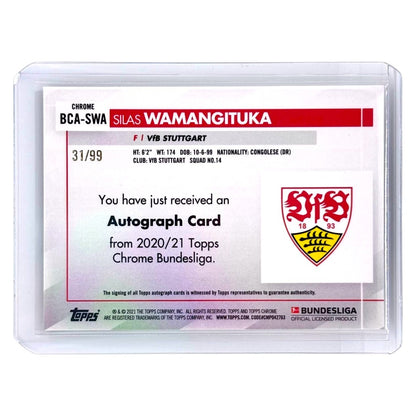 TOPPS サッカーカード CHROME SILAS WAMANGITUKA STUTTGART /99 #BCA-SWA 中古 IT1