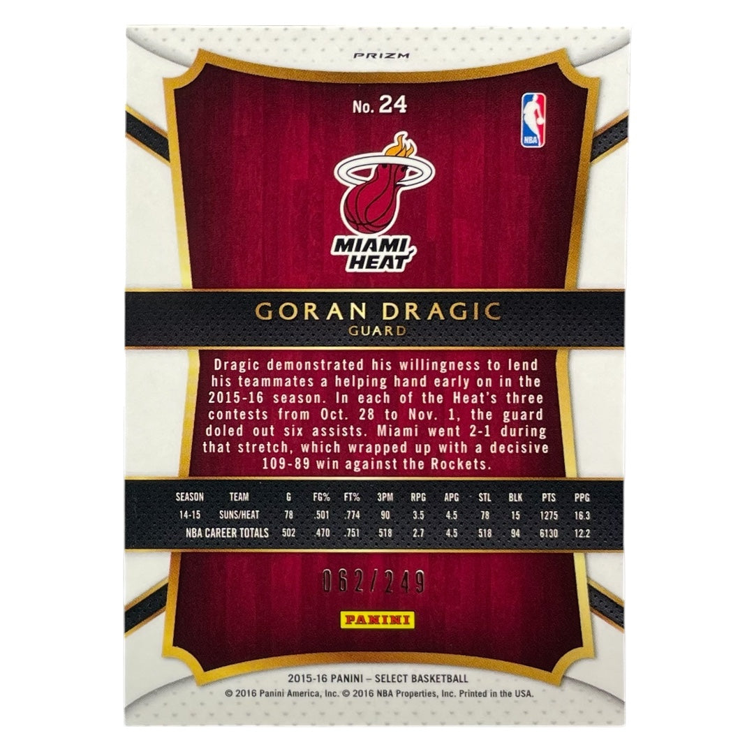 PANINI NBAカード SELECT PRIZM GORAN DRAGIC HEAT /249 #24 中古 IT2