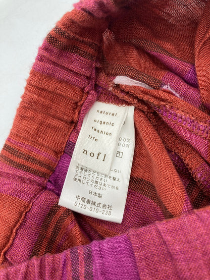 nofl ノフル チェック柄 リネン スカート サイズM～L 中古 D4