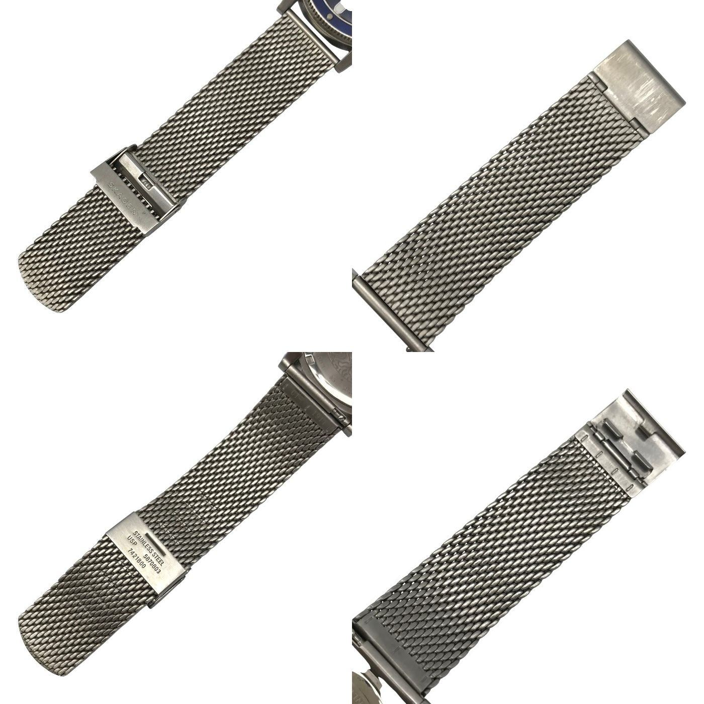 SKAGEN スカーゲン FISK 腕時計 メンズ アナログ クォーツ フィスク SS 回転ベゼル ネイビー/レッド/シルバー SKW6668 中古 T1