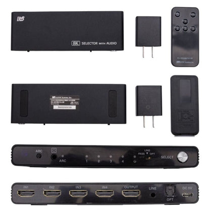 ラトックシステム 8K 60Hz 4K 120Hz 音声分離 4入力1出力 HDMI セレクター RS-HDSW41A-8K 切替器 ARC HDR 中古 a1