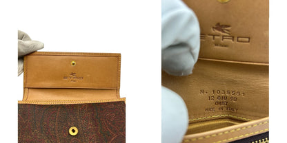 ETRO エトロ 二つ折り 財布 レディース ペイズリー柄 コンパクト 札入れ 小銭入れ 中古 W４