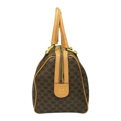 CELINE セリーヌ ボストンバッグ レディース マカダム柄 PVC ハンドバッグ ブラウン 中古 T1