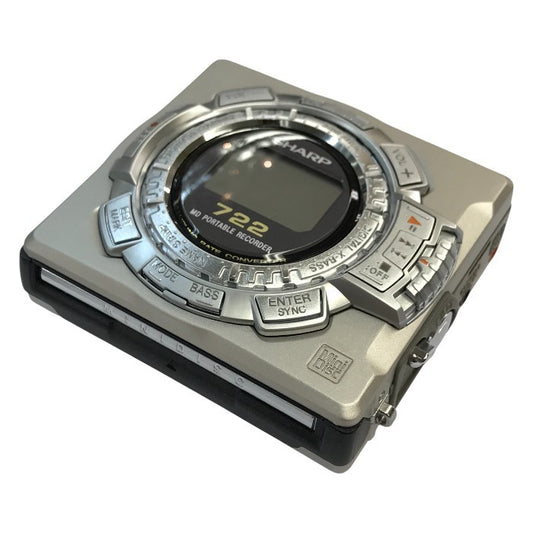 【ジャンク品】 SHARP シャープ ポータブルMDレコーダー シルバー 録再タイプ MDウォークマン MDプレーヤー MD-MS722-S 中古 T1