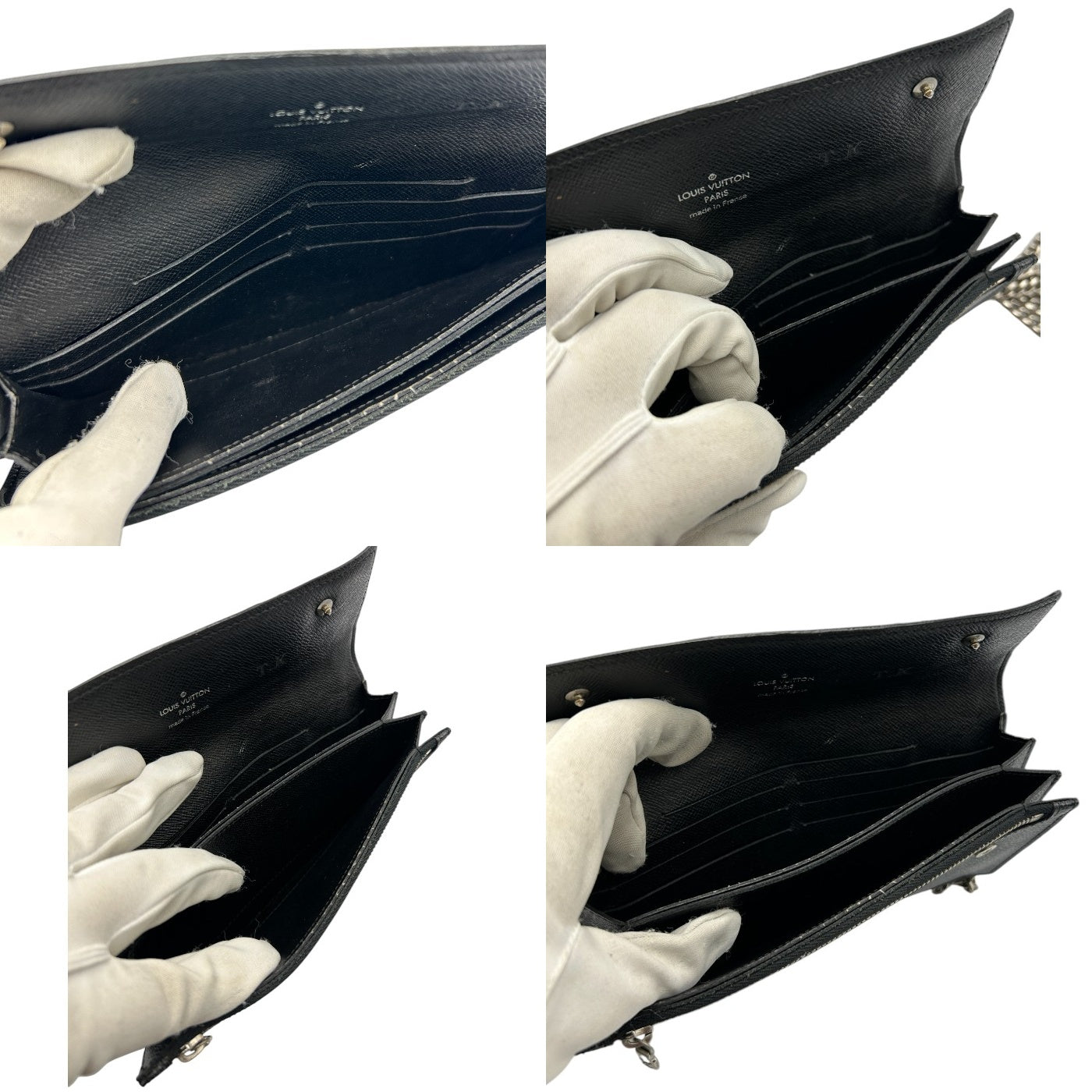 LOUIS VUITTON ルイヴィトン ダミエグラフィット ポルトフォイユ アコルディオン N60023 ブランド ブラック 財布 チェーン付 メンズ 中古 W４