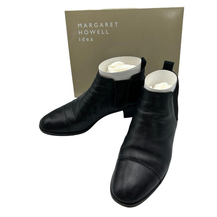 MARGARET HOWELL idea マーガレットハウエル アイデア サイドゴア ショートブーツ 24cm 靴 ブーツ レザー 本革 レディース 中古 W４