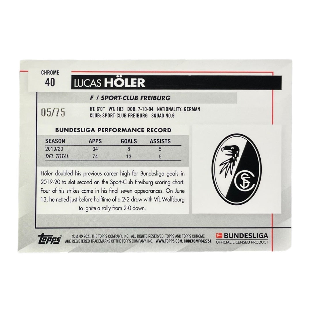 TOPPS サッカーカード CHROME LUCAS HOLER FREIBURG /75 #40 中古 IT2