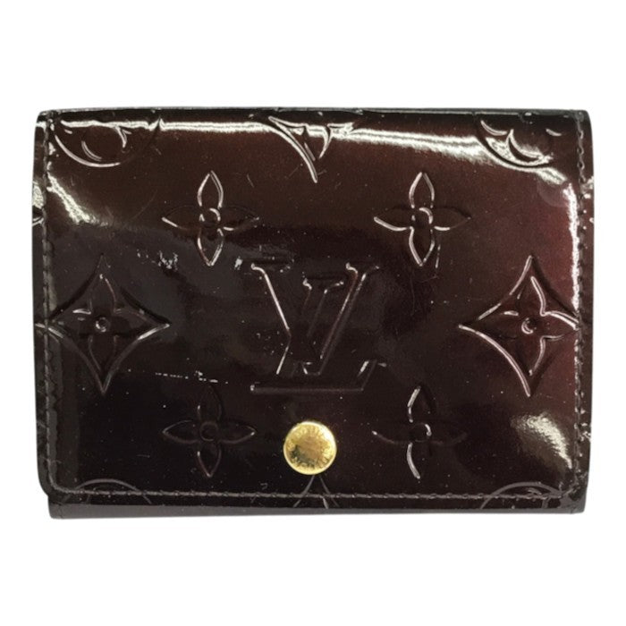 LOUIS VUITTON ルイヴィトン ヴェルニ アンヴェロップ カルト ドゥ ヴィジット カードケース レディース エナメル 名刺/パスケース アマラント M91409 中古 T1
