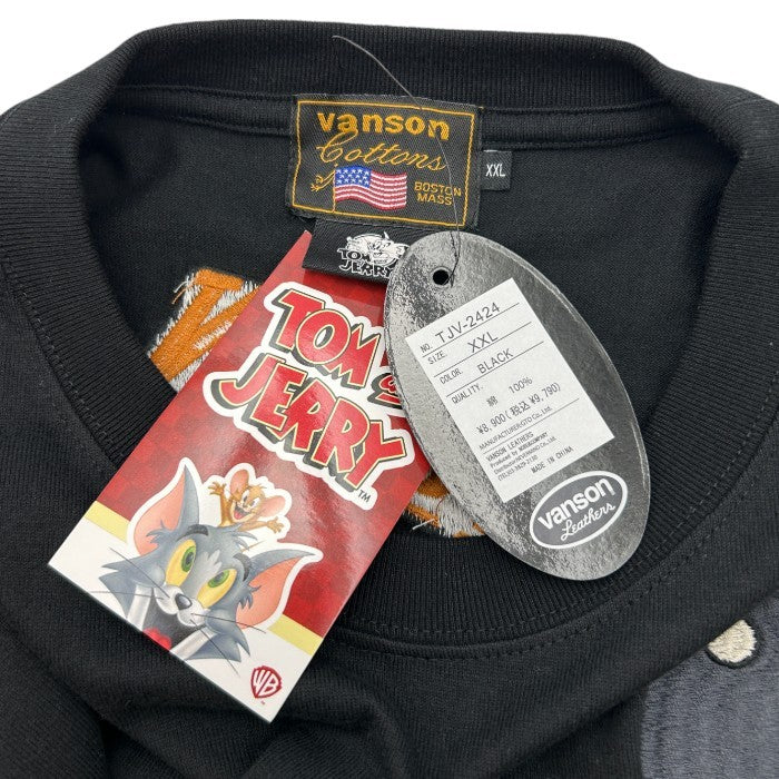 未使用品 vanson バンソン トムとジェリー Tシャツ XXL コラボ かわいい 半袖 夏 ブラック 中古 W４