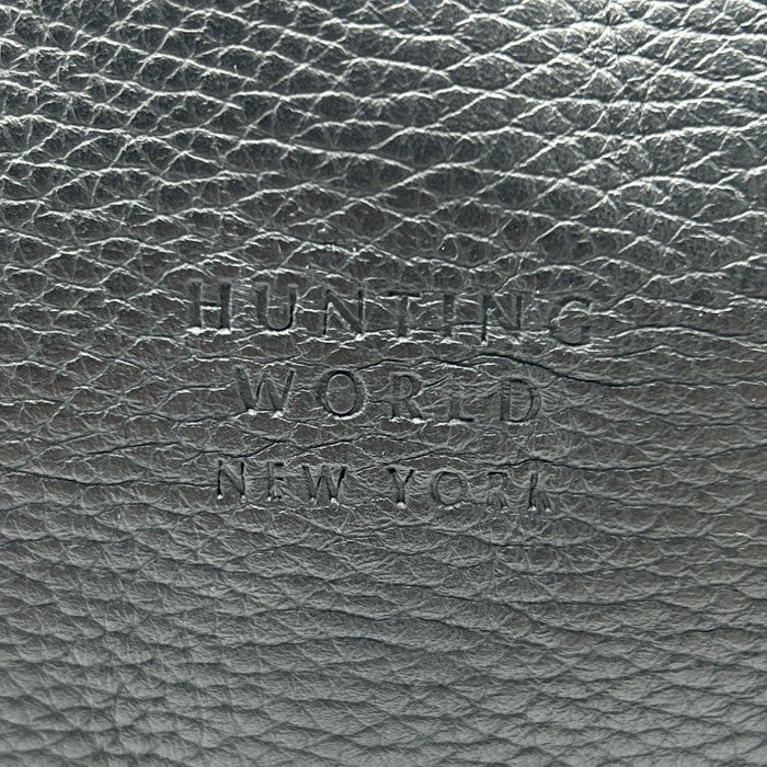 HUNTING WORLD ハンティングワールド ハンドバッグ 鞄 丸ハンドル ブランド レザー キャンバス 中古 W４