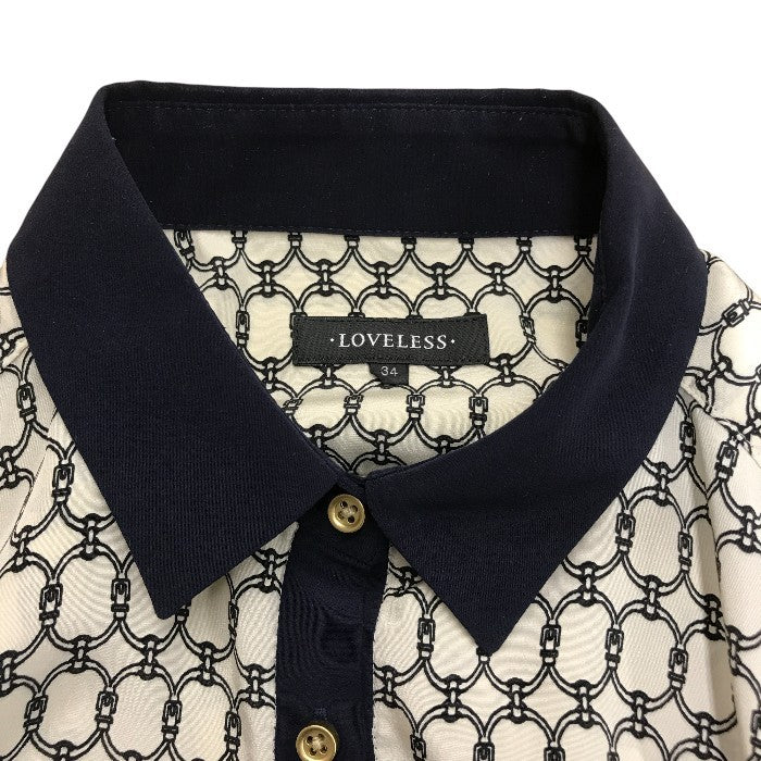 LOVELESS 長袖シャツ レディース オールシーズン ブラウス ホワイト/ネイビー/レッド サイズ34 中古 M1
