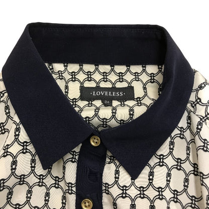 LOVELESS 長袖シャツ レディース オールシーズン ブラウス ホワイト/ネイビー/レッド サイズ34 中古 M1