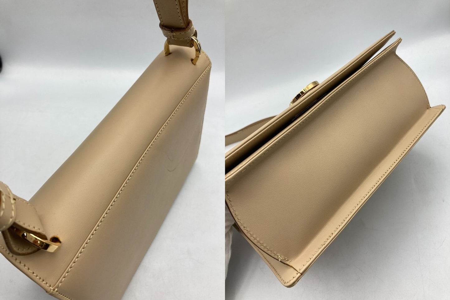 Salvatore Ferragamo サルヴァトーレフェラガモ ガンチーニ レザー ショルダーバッグ AT-21 7160 中古 D4