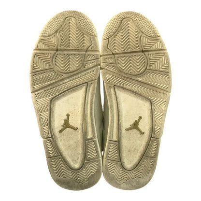 NIKE ナイキ エアジョーダン 4 レトロ スニーカー レディース AIR JORDAN RETRO ホワイト/ゴールド 25.0cm AQ9129-170 中古 T1