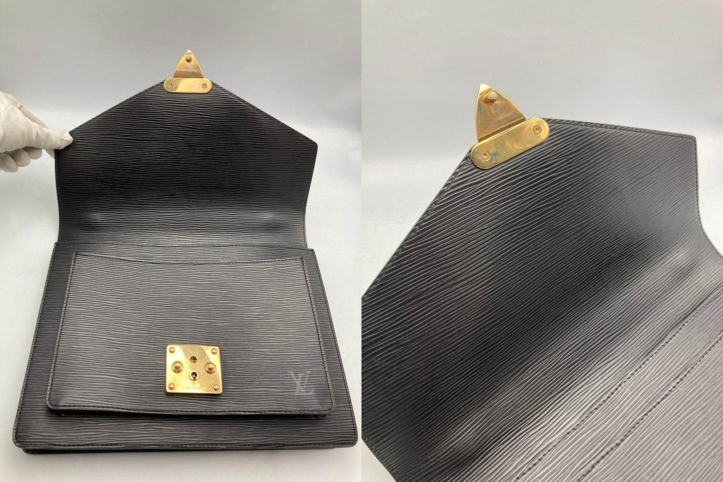 LOUIS VUITTON ルイヴィトン エピ モンソー セカンドバッグ 2way ショルダー ノワール/ブラック M52122 中古 D4