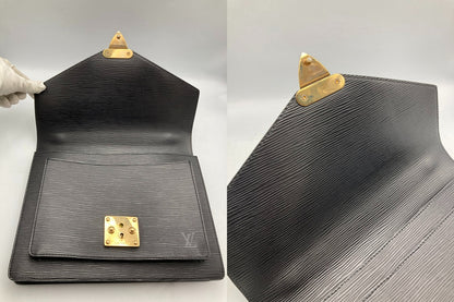 LOUIS VUITTON ルイヴィトン エピ モンソー セカンドバッグ 2way ショルダー ノワール/ブラック M52122 中古 D4