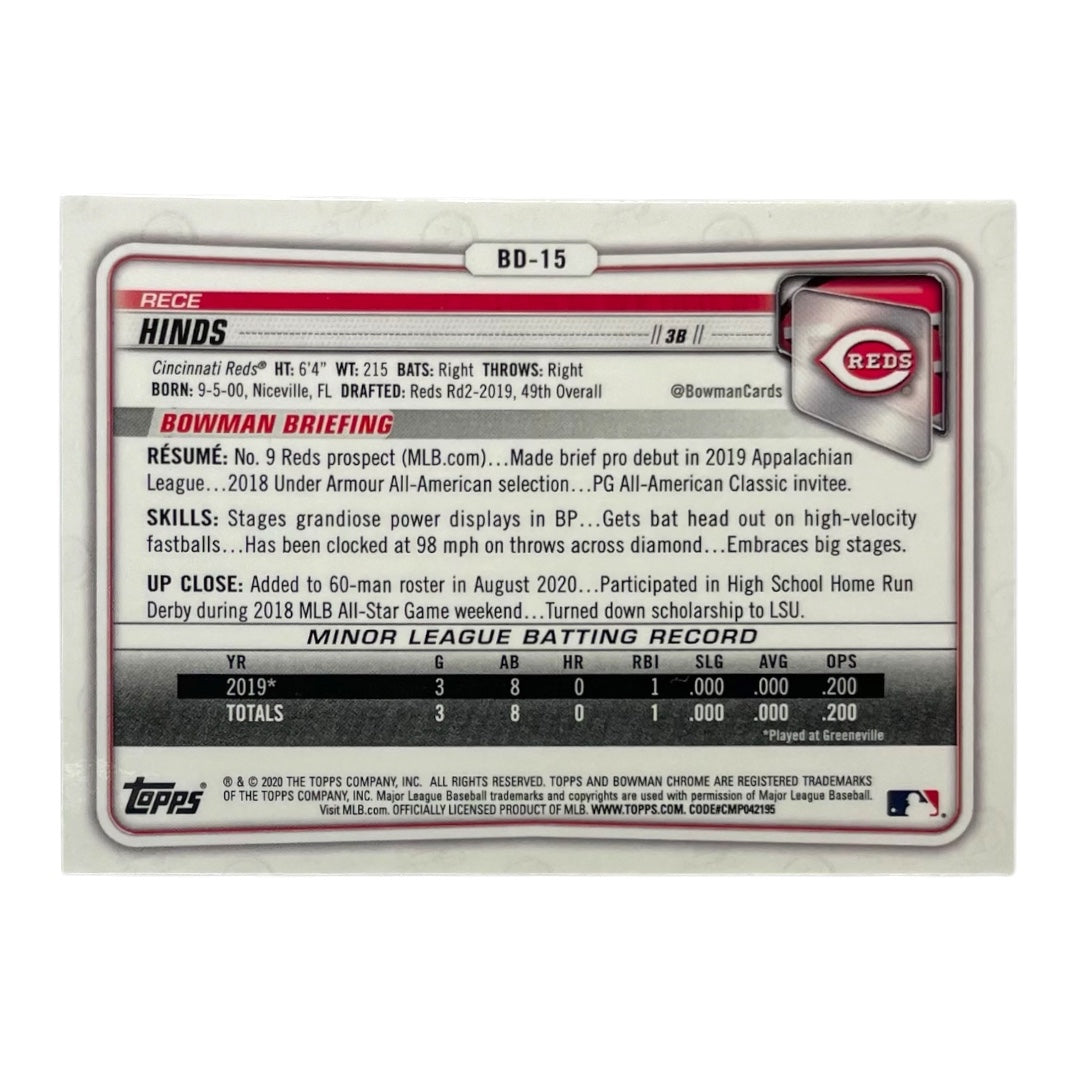 TOPPS MLBカード BOWMAN CHROME RECE HINDS CINCINNATI REDS #BD-15 中古 IT2