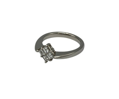 Pt900 ダイヤ0.517ct スクエア 菱型 リング 11号 中古 D4