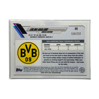 TOPPS サッカーカード CHROME ERLING HAALAND BORUSSIA DORTMUND /250 #49 中古 IT2
