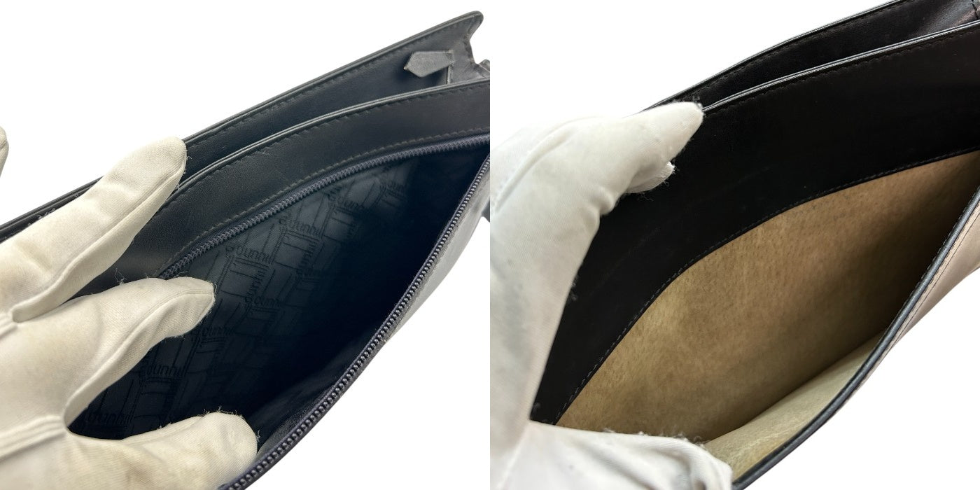 dunhill ダンヒル レザー セカンドバッグ 本革 鞄 クラッチバッグ メンズ ビジネス おでかけ 中古 W４