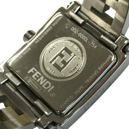 FENDI フェンディ クアドロ 腕時計 レディース アナログ クォーツ スクエアフェイス SS ホワイト/シルバー 002-6000L-754 中古 T1