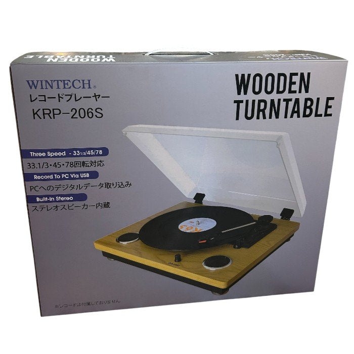 WINTECH レコードプレーヤー USB端子 スピーカー内蔵 KRP-206S ウィンテック オーディオ レコード 中古 W４