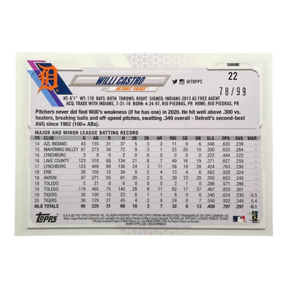 TOPPS MLBカード CHROME WILLI CASTRO DETROIT TIGERS /99 #22 中古 IT2