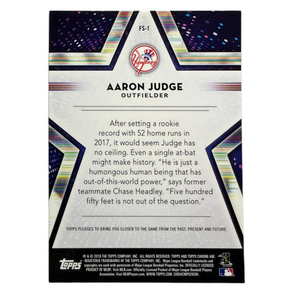 TOPPS MLBカード CHROME AARON JUDGE NEW YORK YANKEES #FS-1 中古 IT2