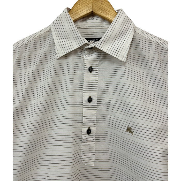 BURBERRY バーバリー BLACK LABEL ブラックレーベル ストライプ 半袖シャツ メンズ BMW31-812-43 3 トップス ポロシャツ 夏 中古 W４