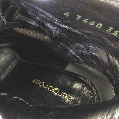Sergio Rossi セルジオロッシ ショートブーツ レディース レザー スムース/スウェード/パイソン ハイヒール ブラック 中古 T1