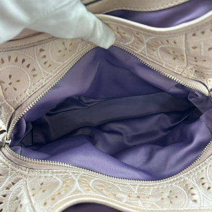 COACH コーチ マディソン マギー パンチングレザー トートバッグ 19625 本革 鞄 ブランド レディース パールベージュ 中古 W４