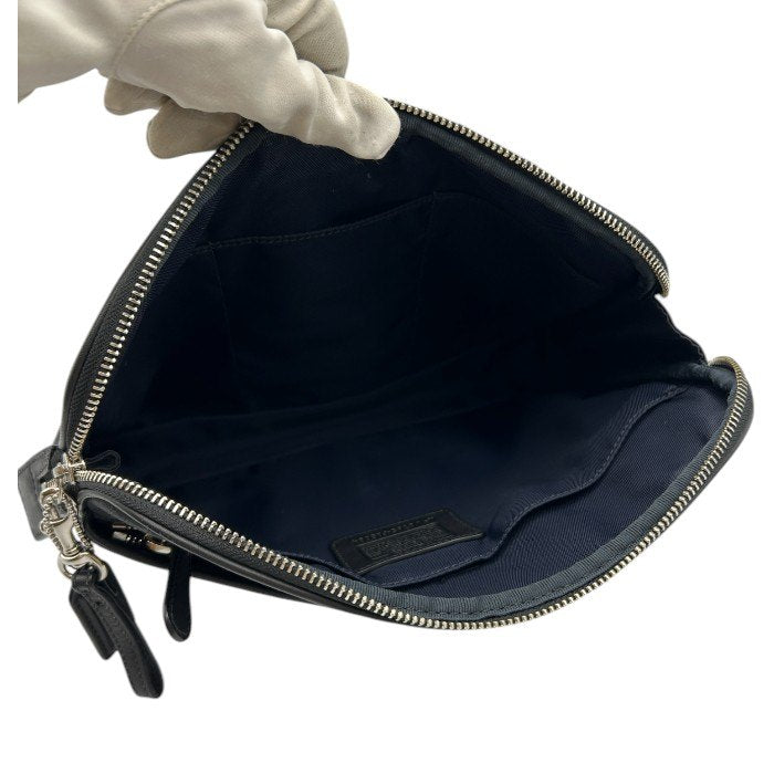 COACH コーチ ミニシグネチャー セカンドバッグ F05094 メンズ レディース ブラック お出かけ 中古 W４