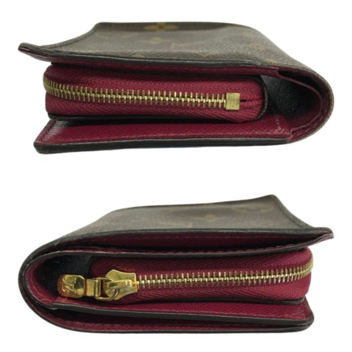 LOUIS VUITTON ルイヴィトン モノグラム ポルトフォイユ ジュリエット 財布 2つ折り ラウンドジップ ブラウン/レッド M69433 中古 T1